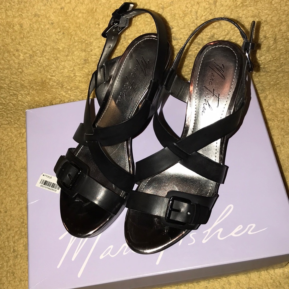 Marc Fisher woman’s sandals, size 8 1/2, black